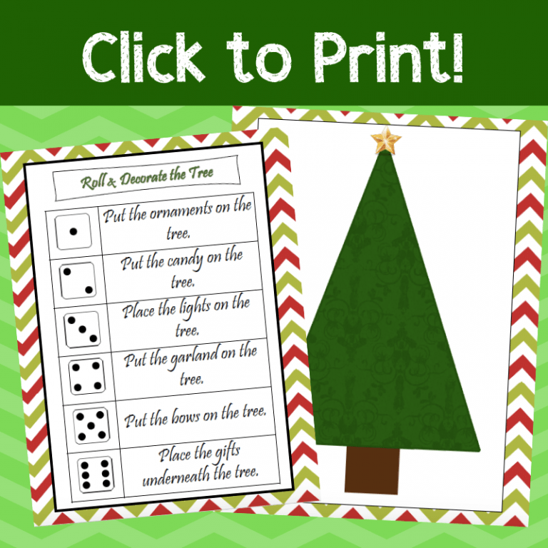 Roll a Christmas Tree Printable Game for Kids - Views From a Step Stool