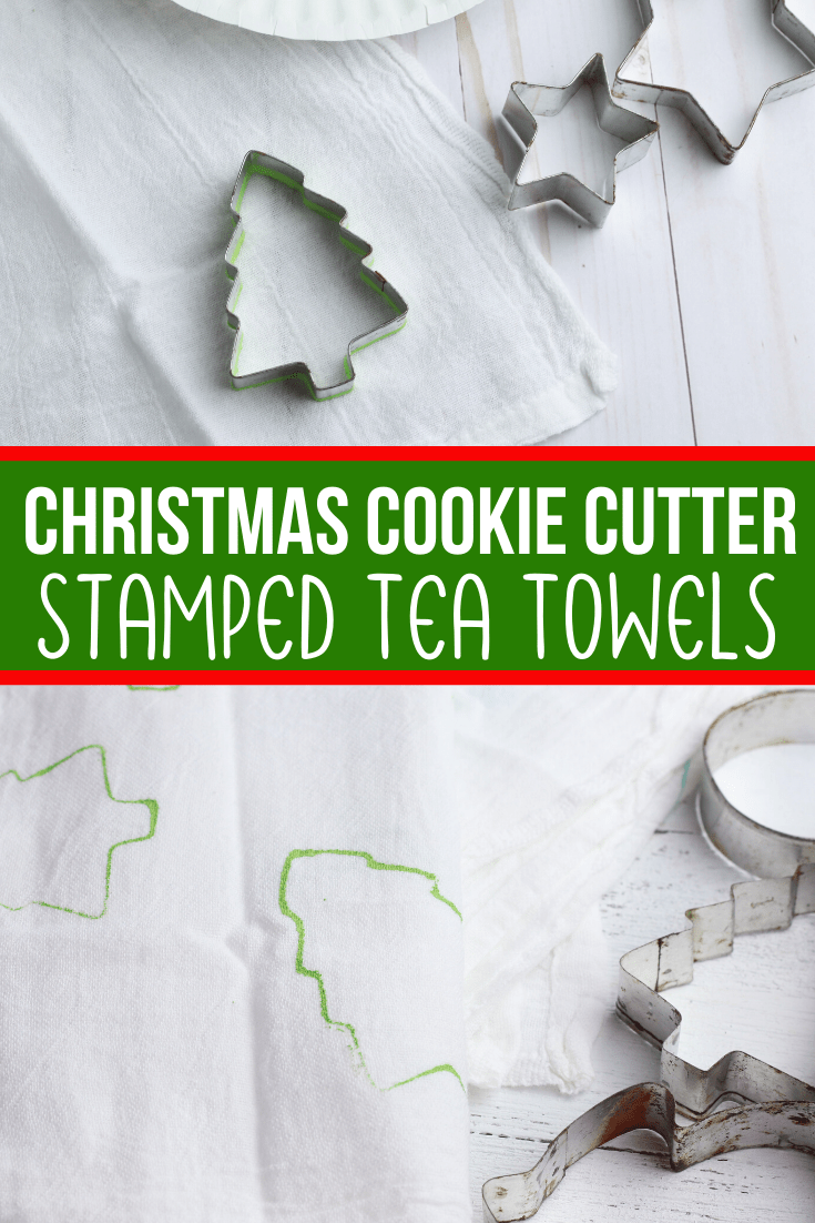 Stamped Tea Towel Christmas Craft for 1 and 2 Year Olds
