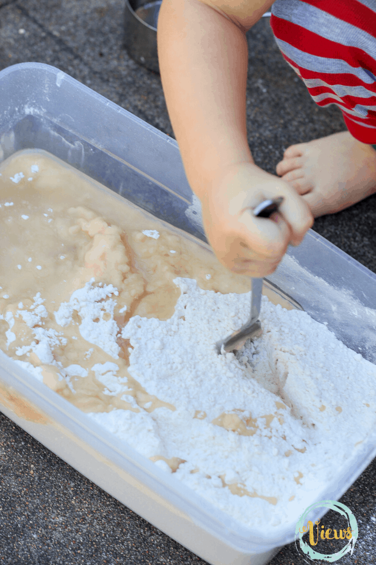 Edible Fake Snow Winter Sensory Bin Views From a Step Stool