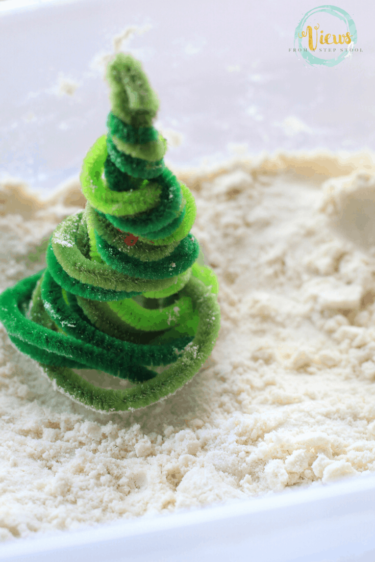Edible Fake Snow Winter Sensory Bin Views From a Step Stool