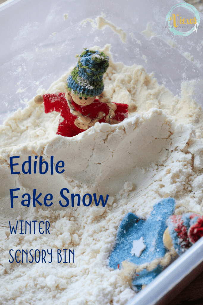 Edible Fake Snow Winter Sensory Bin - Views From a Step Stool