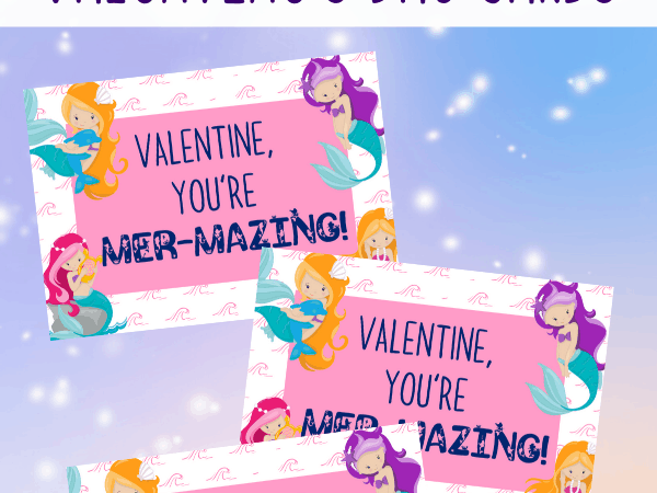 Free Printable Mermaid Valentine Cards