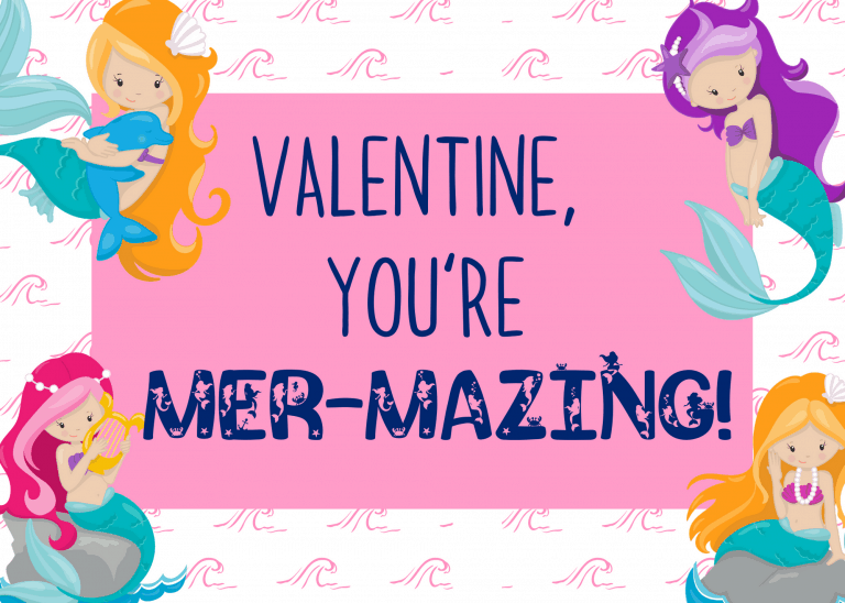 Free Printable Mermaid Valentine Cards Views From a Step Stool