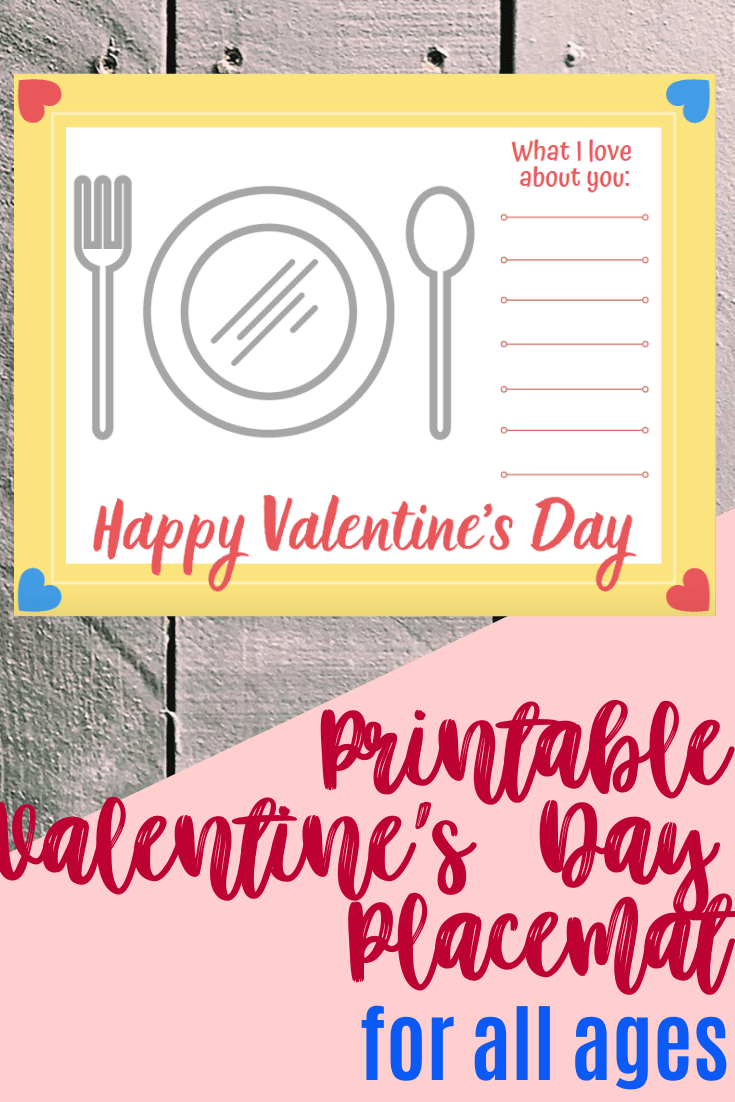 Simple Printable Valentine's Placemat for Kids Views From a Step Stool