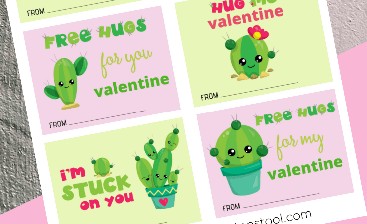Printable Cactus Valentines Day Cards