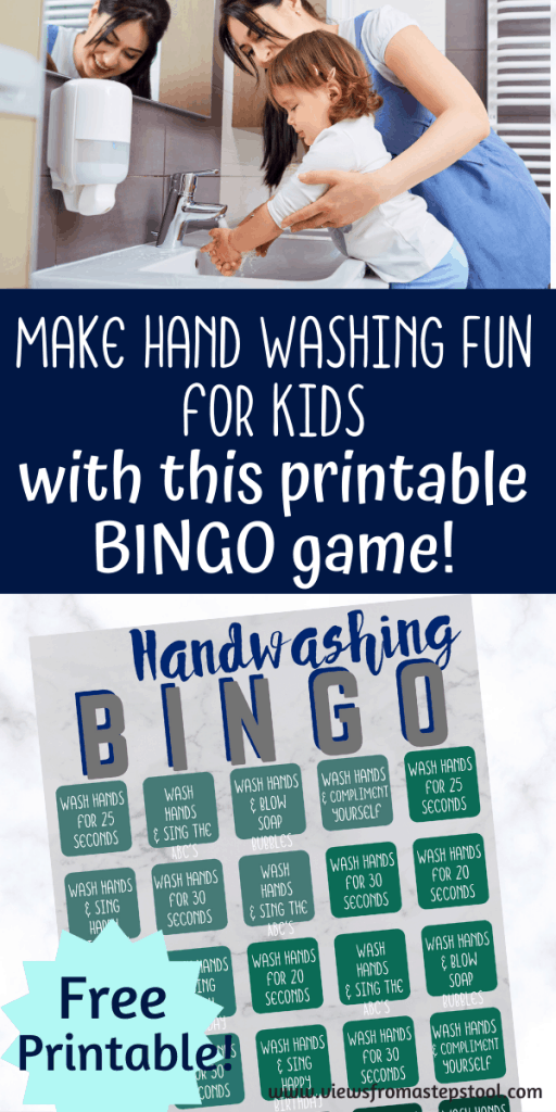 Handwashing Bingo Free Printable Game for Kids Views From a Step Stool