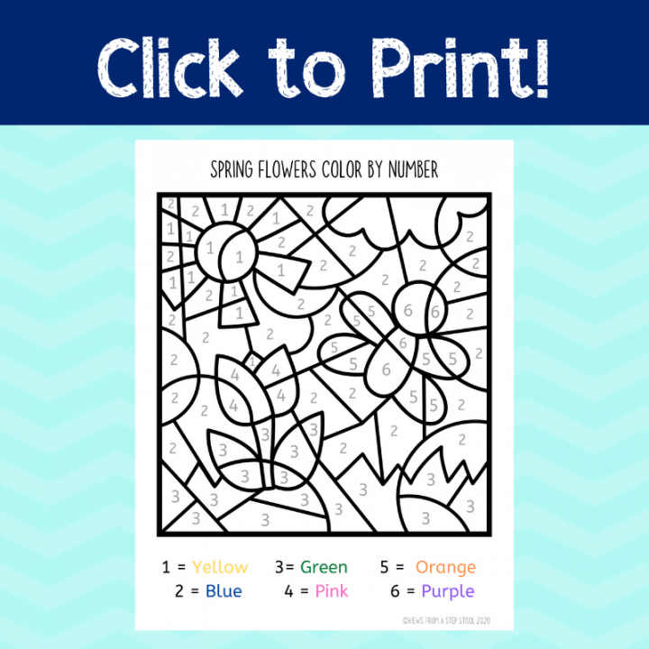 Color by Number Spring Printable for Kids - Views From a Step Stool
