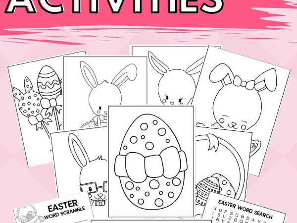 Free Printable Easter Activities: Coloring, Word Scramble & Word Search