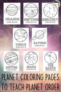 Space Coloring Sheets that Teach Planet Order - Views From a Step Stool