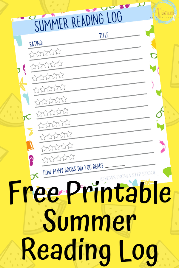 This summer reading log printable will help children track how many