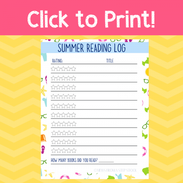 Summer Reading Log Printable Views From a Step Stool