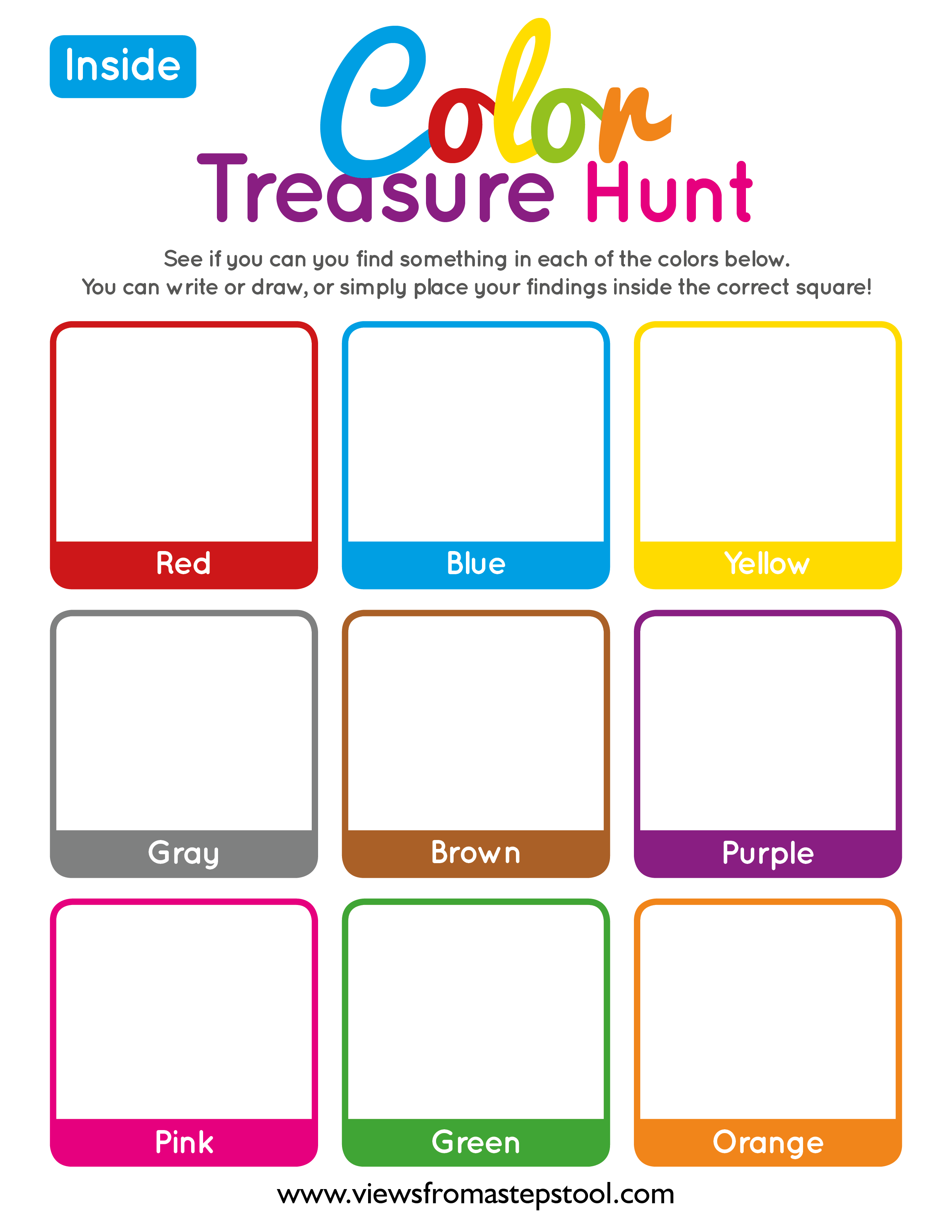 Printable Color Scavenger Hunt For Kids Views From A Step Stool