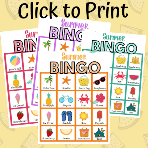 Summer Bingo Printable Game for Kids - Views From a Step Stool