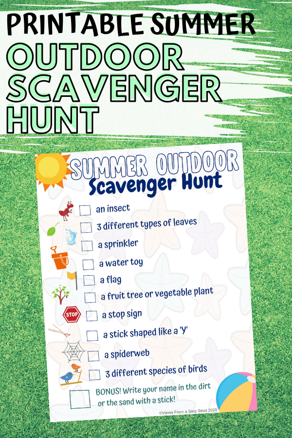 summer outdoor scavenger hunt printable views from a