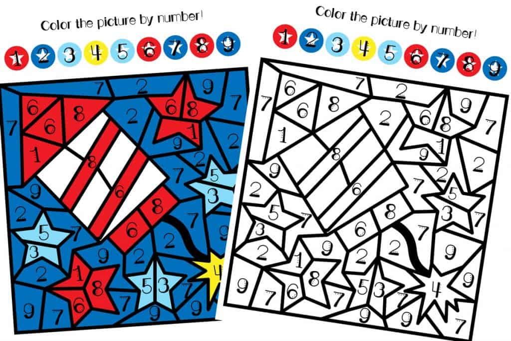 4th of July Color by Number Printable - Views From a Step Stool