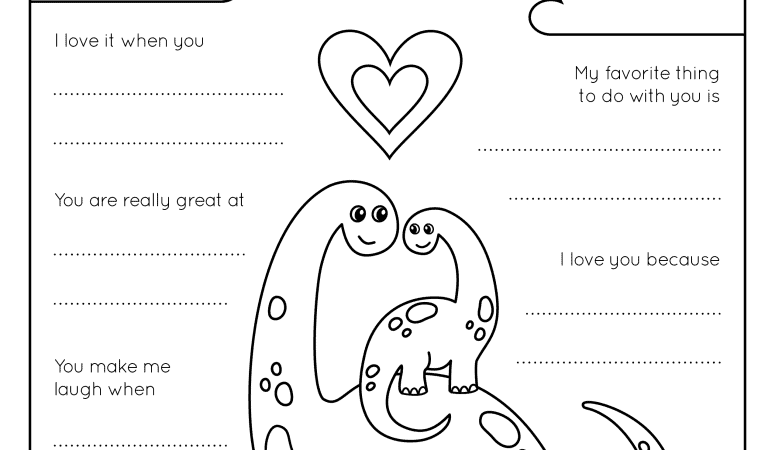 I Love Dad Coloring Page – Free Printable