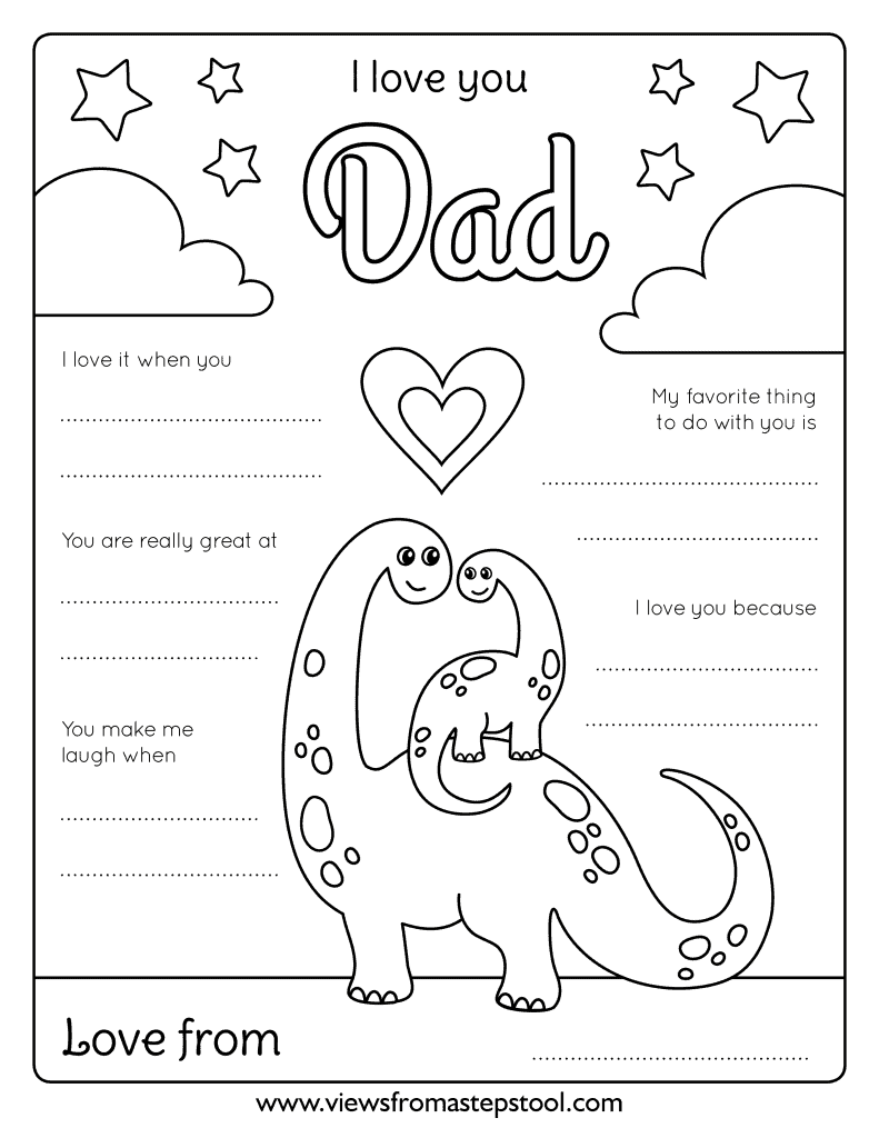I Love Dad Coloring Page - Free Printable - Views From a Step Stool
