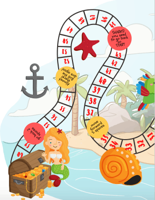 Pirates and Mermaid Printable Board Game: Treasure Quest - Views From a ...