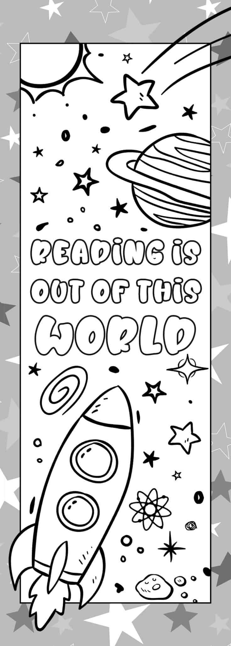 Space Printable Bookmarks to Color - Views From a Step Stool