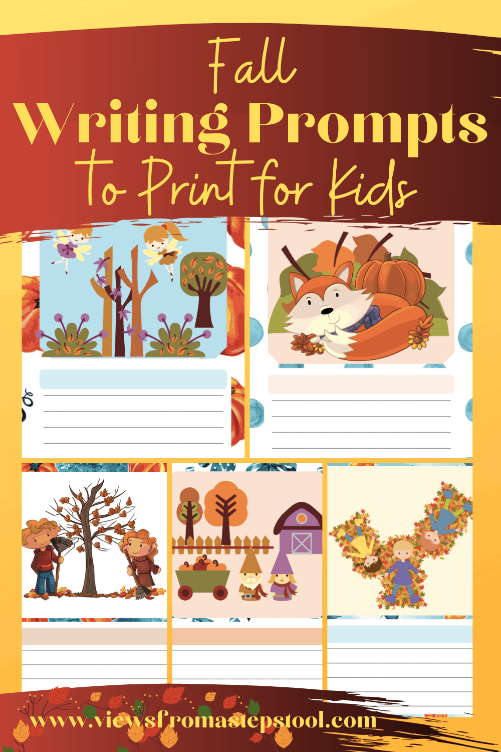 Fall Writing Prompts Printable Pages for Kids