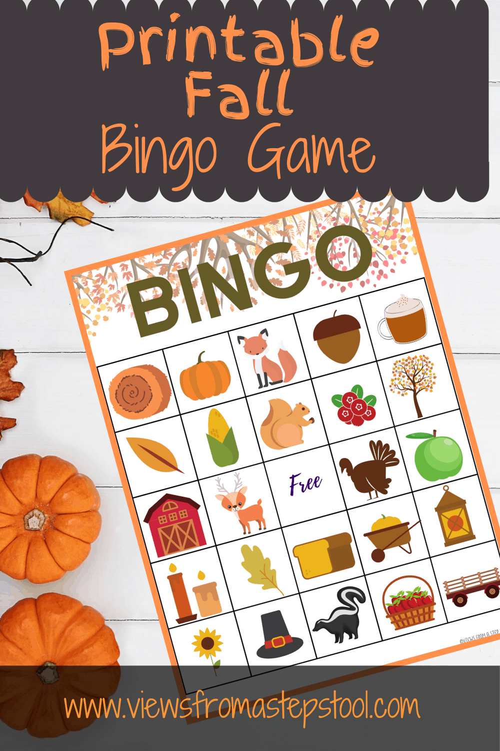 Printable Fall Bingo Game for Kids