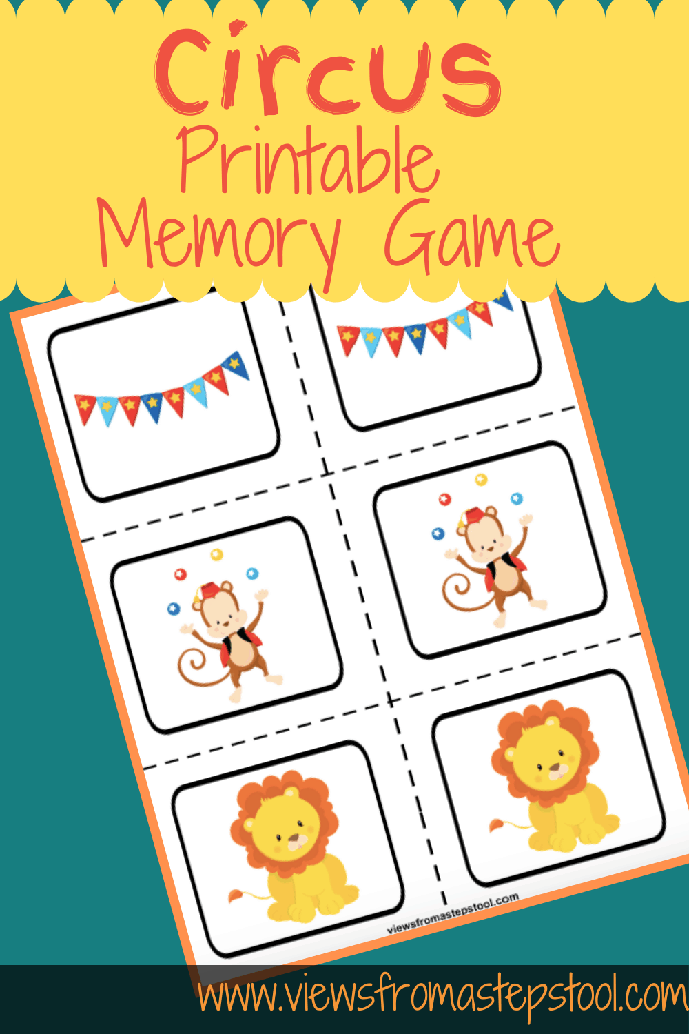 Printable Circus Matching Game for Toddlers and Preschoolers