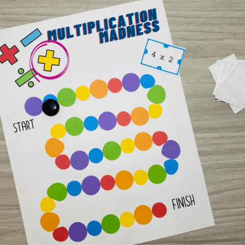 Printable Math Board Games: Addition, Subtraction, Multiplication and ...