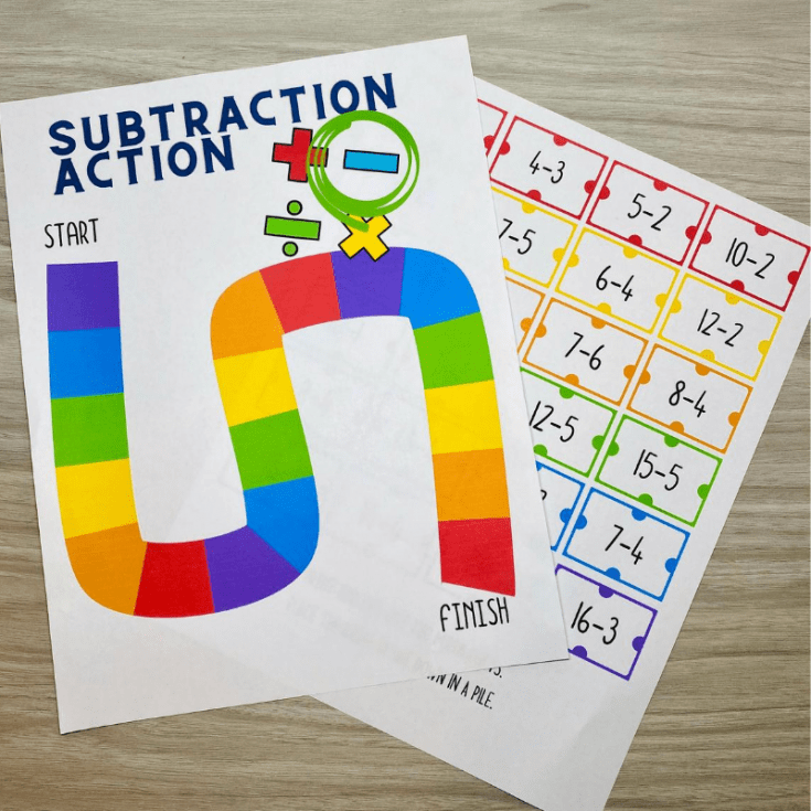 Printable Math Board Games: Addition, Subtraction, Multiplication and ...