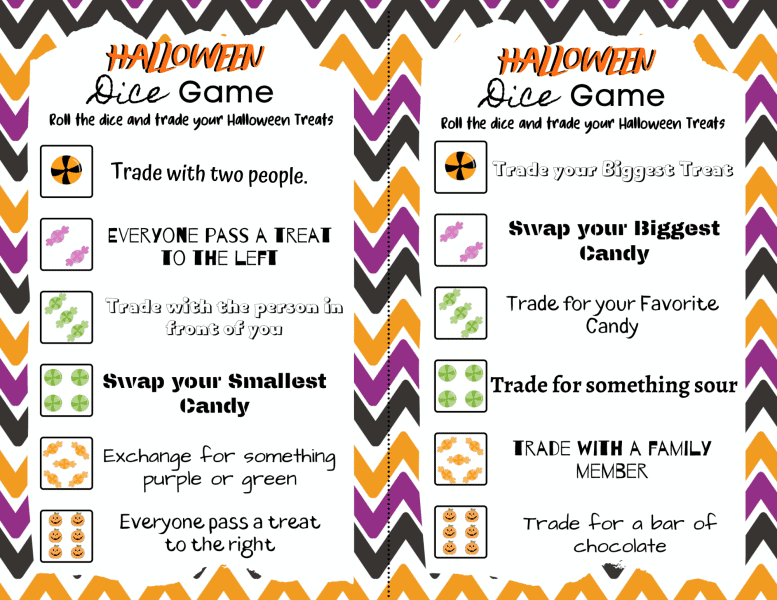 This Halloween Candy Game Is A Dice Game Printable Where Children Can 
