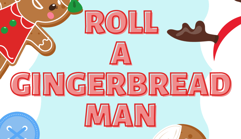 Roll a Gingerbread Man Christmas Board Game