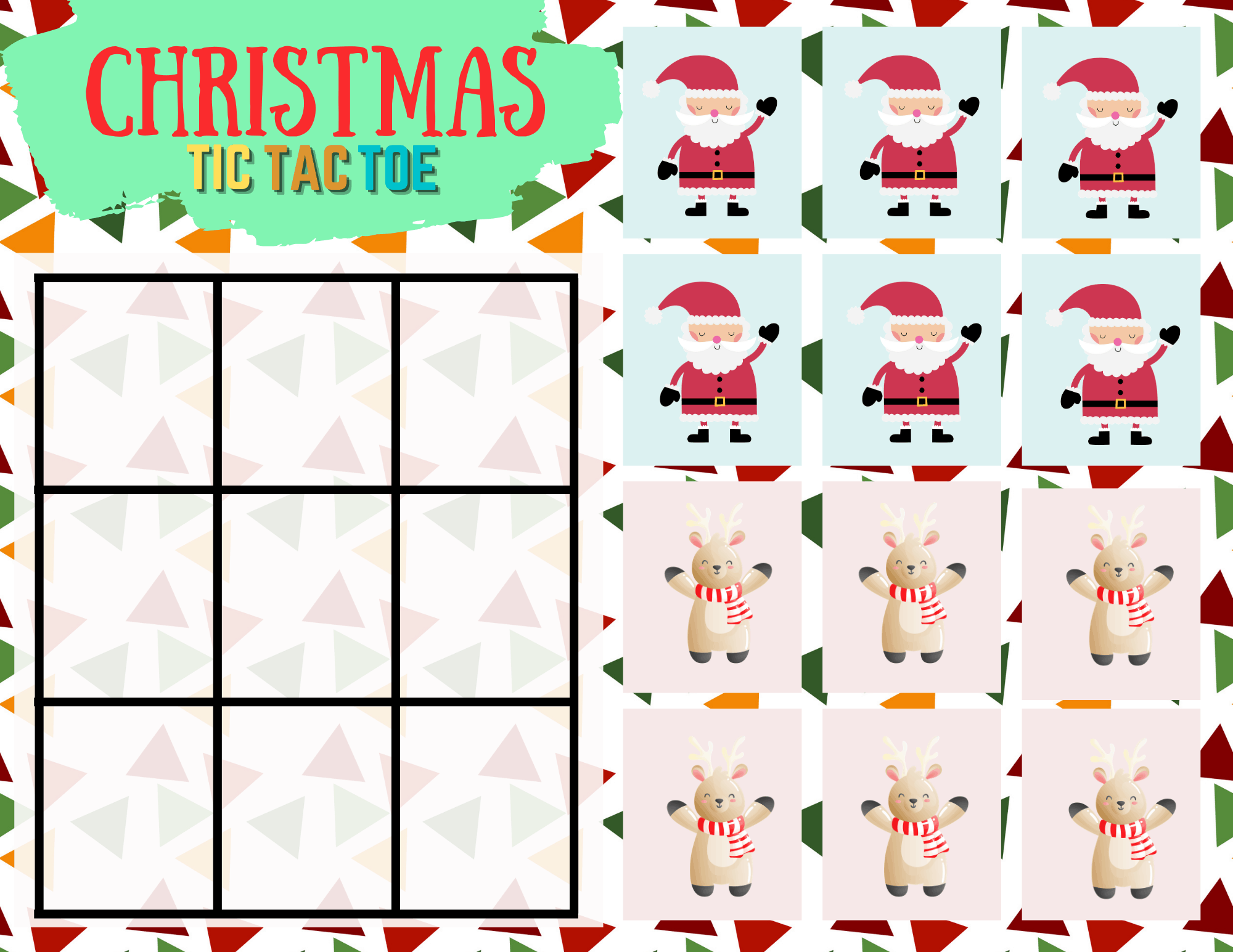 Christmas Tic Tac Toe Printable Game - Views From a Step Stool