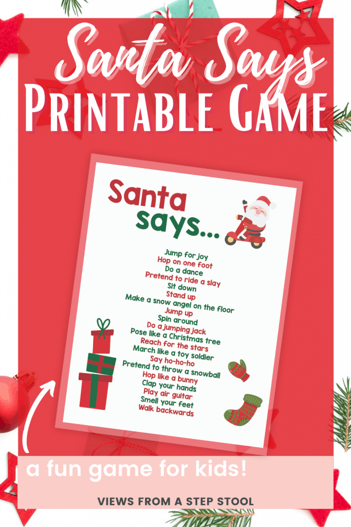 Festive Santa Says Game for Christmas Parties - Free Printable