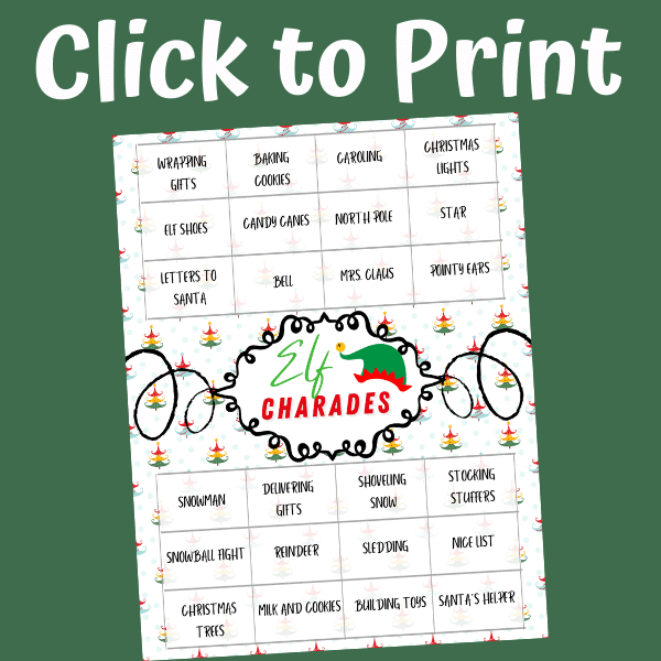 This Christmas charades printable game is great for families to play