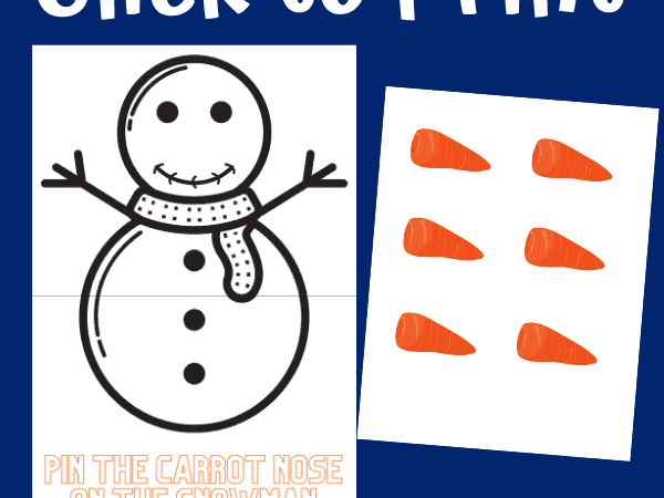 Pin the Carrot on the Snowman Printable Game