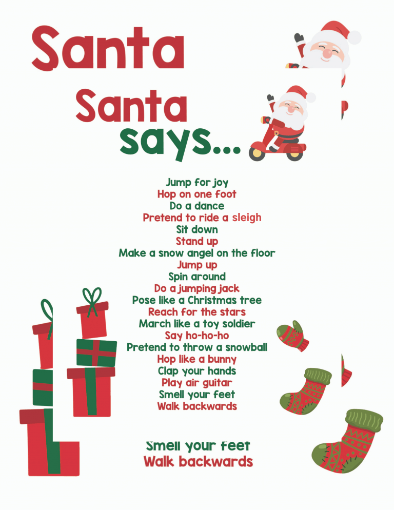 Santa Says Printable Christmas Game - Views From a Step Stool