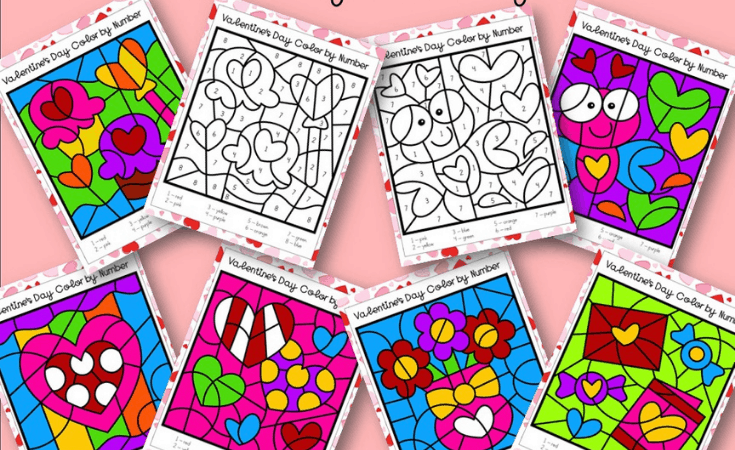 Valentine’s Day Color by Number Printables