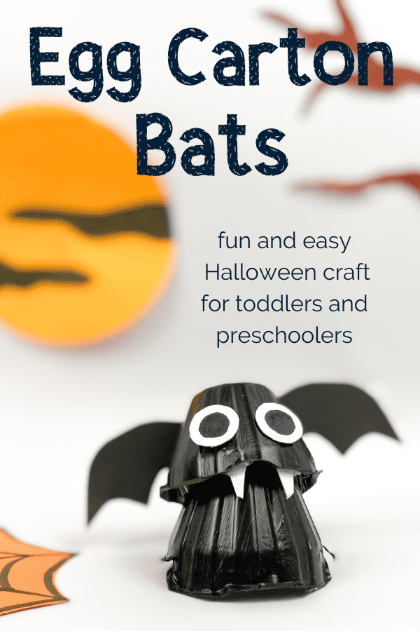 Toddlers and older children will love to make these egg carton bats as a fun Halloween craft or seasonal project. 