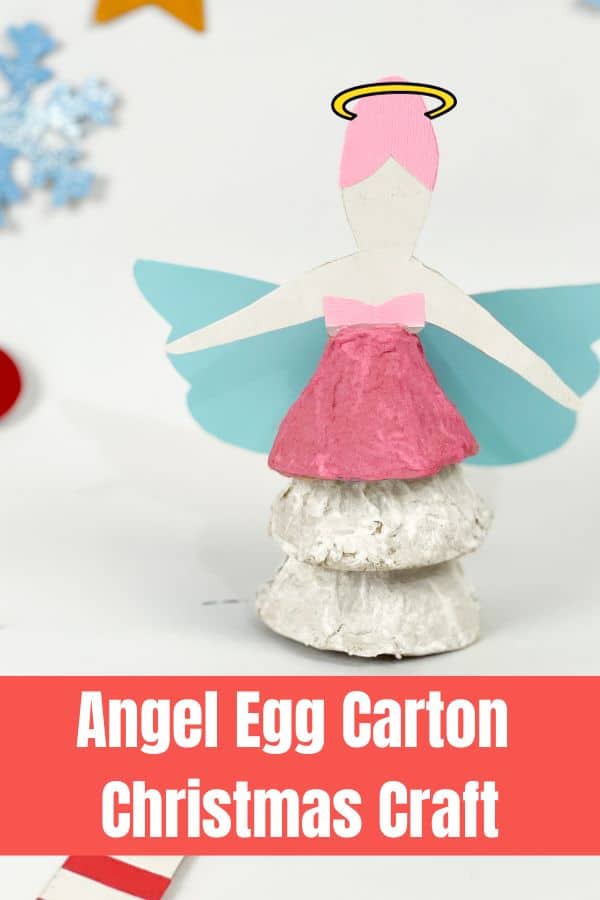 This angel egg carton craft is fun and easy to create, plus it's a great way to use the recyclables for crafting with kids. 