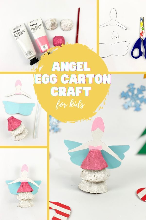 This angel egg carton craft is fun and easy to create, plus it's a great way to use the recyclables for crafting with kids. 