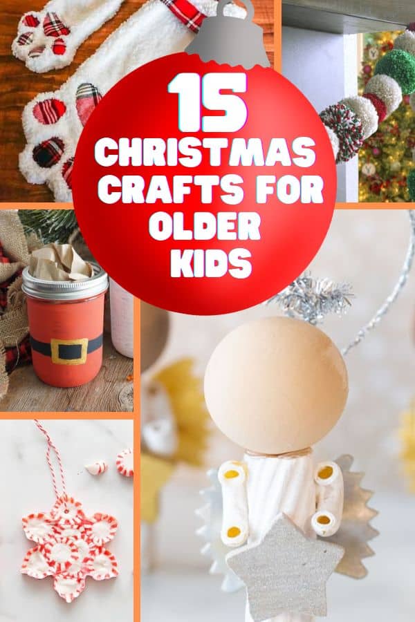 These Christmas crafts for older kids include homemade gifts, DIY ornaments, Christmas cards, home decor and more! 