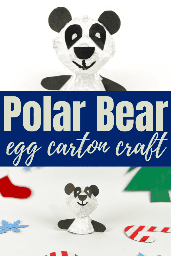 This polar bear egg carton craft is easy and fun for children of all ages to make. This makes a great recyclable winter craft for kids!
