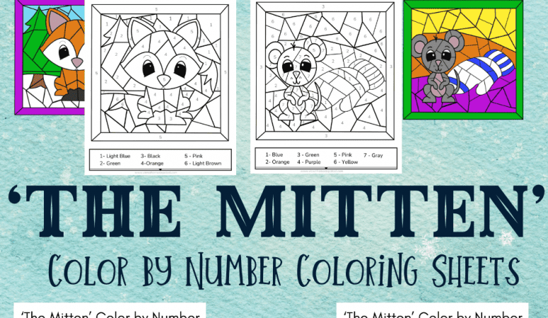‘The Mitten’ Color by Number Printable for Kids