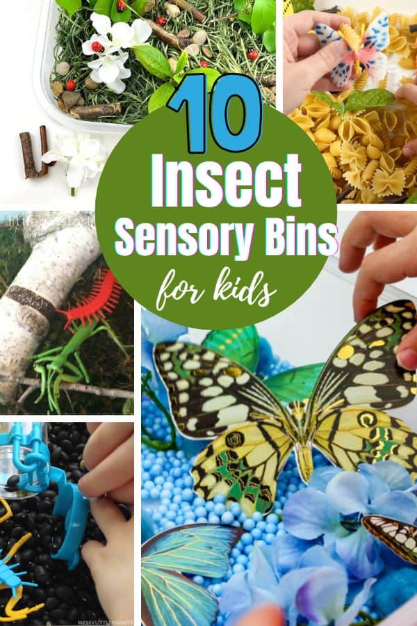 These 10 insect themed sensory bins are perfect to create and play with in the Spring. Kids will love this hands-on learning!